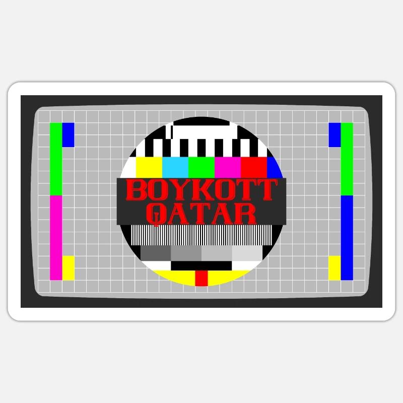 BOYKOTT QATAR KATAR - Sticker Größe S (10 x 10 cm) - Mattweiß