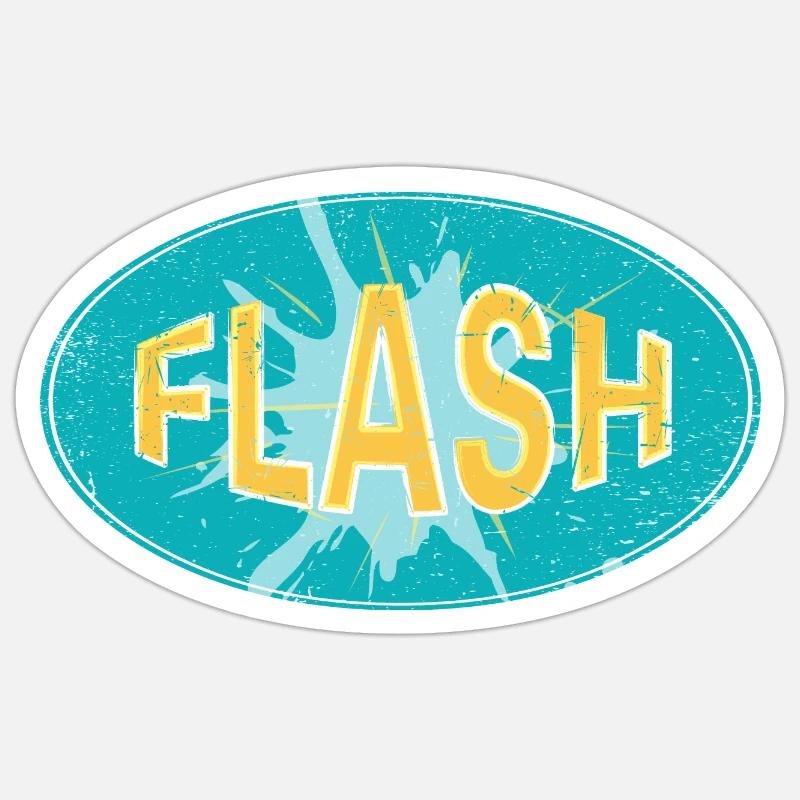 FLASH EMBLEM - Sticker Größe S (10 x 10 cm) - Mattweiß