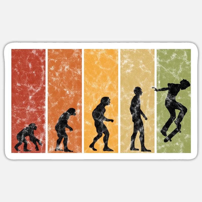 Evolution Skateboarder Skateboard Skater Skate Sticker taille S (10 x 10 cm)