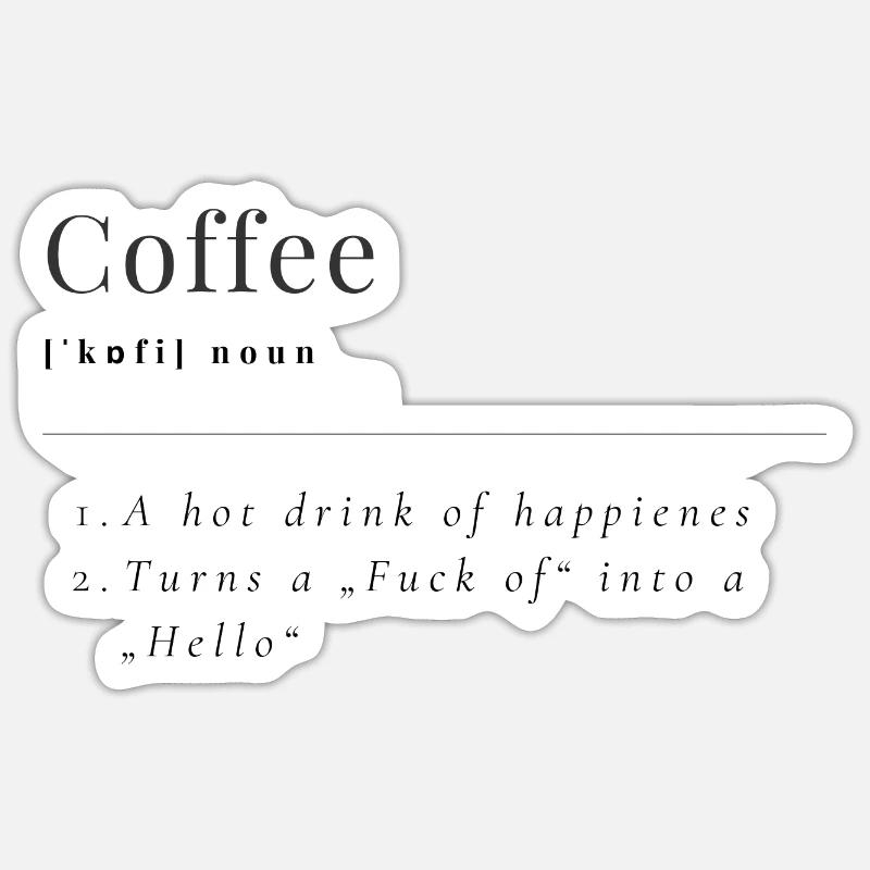 Définition du café - Sticker taille S (10 x 10 cm) - blanc mat