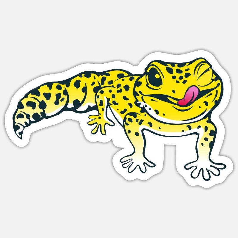 Leopardgecko Eidechse Reptilien Herpetologe Sticker Größe S (10 x 10 cm)