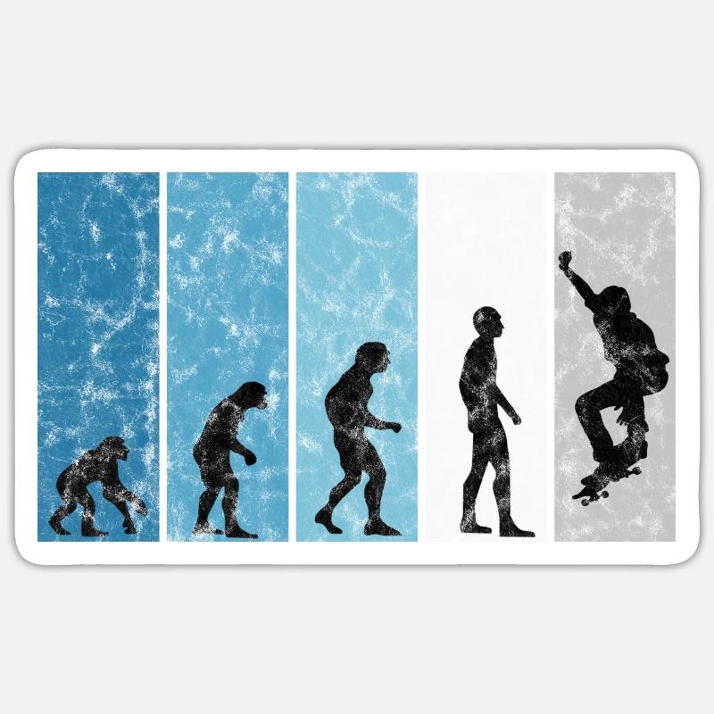 Evolution Skateboarder Skateboard Skater Skate Sticker taille S (10 x 10 cm)