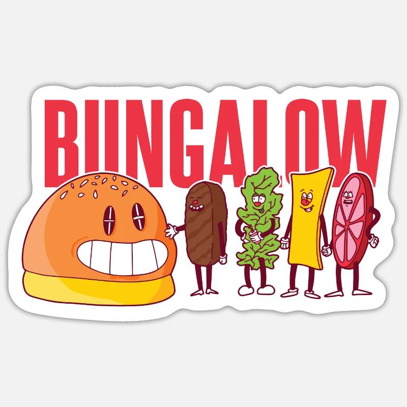 Bungalow burger komponenten Bungalow burger kompon Sticker Größe S (10 x 10 cm)