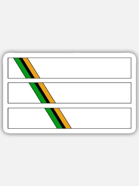 Drei Streifen - Sticker Größe S (10 x 10 cm) - Mattweiß
