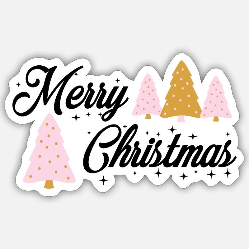 Merry Christmas Tree - Sticker size S (10 x 10 cm) - white matte