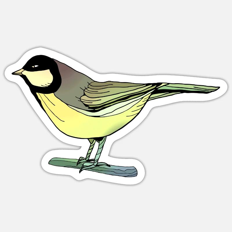 Vogel - Sticker Größe S (10 x 10 cm) - Mattweiß