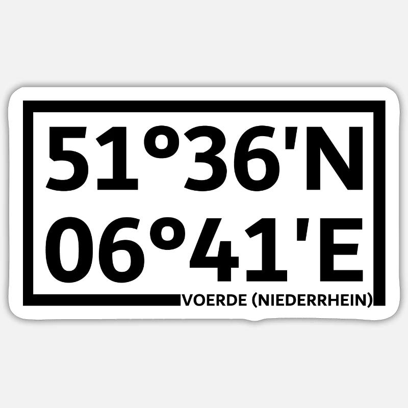 Voerde (Lower Rhine) coordinates Sticker size S (10 x 10 cm)