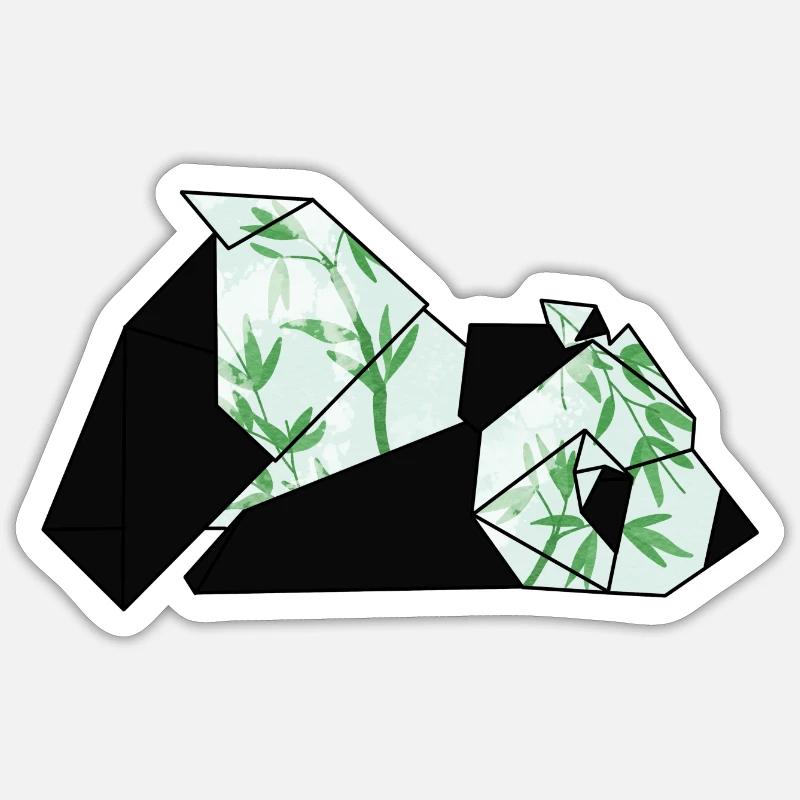 Origami Panda - Sticker taille S (10 x 10 cm) - blanc mat