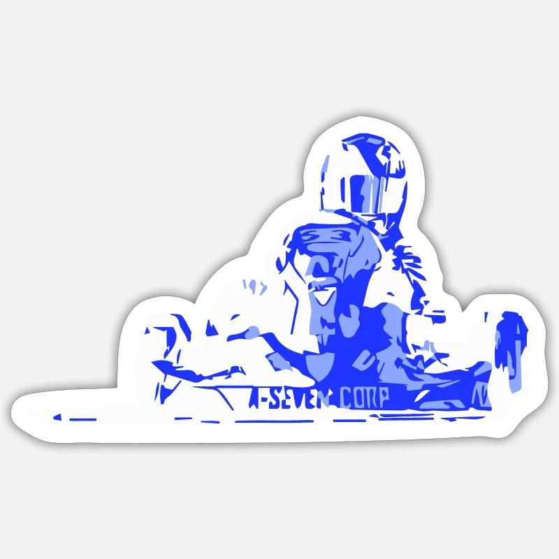 Dessin Kart BlueStig Sticker taille S (10 x 10 cm)