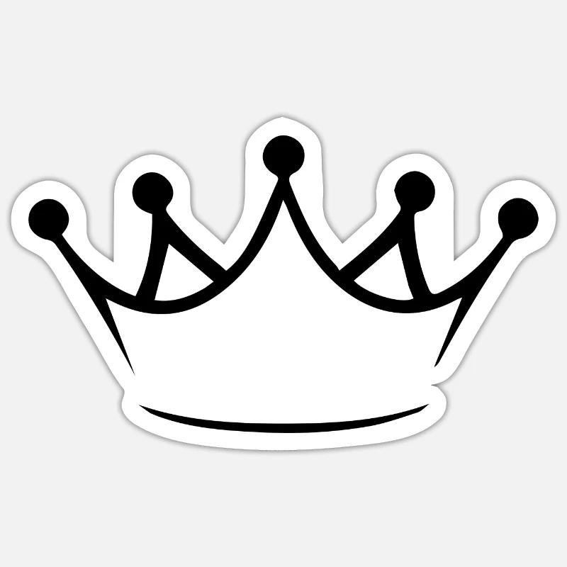 Couronne - noire - Sticker taille S (10 x 10 cm) - blanc mat