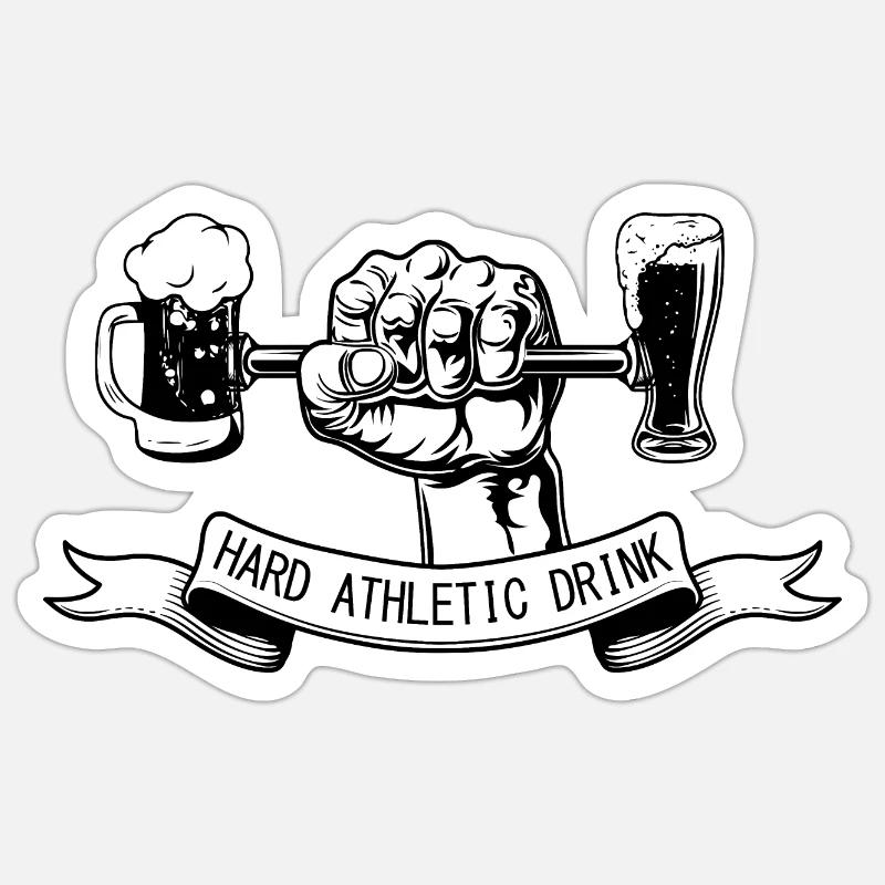 HARD ATHLETIC DRINK - Sticker size S (10 x 10 cm) - white matte