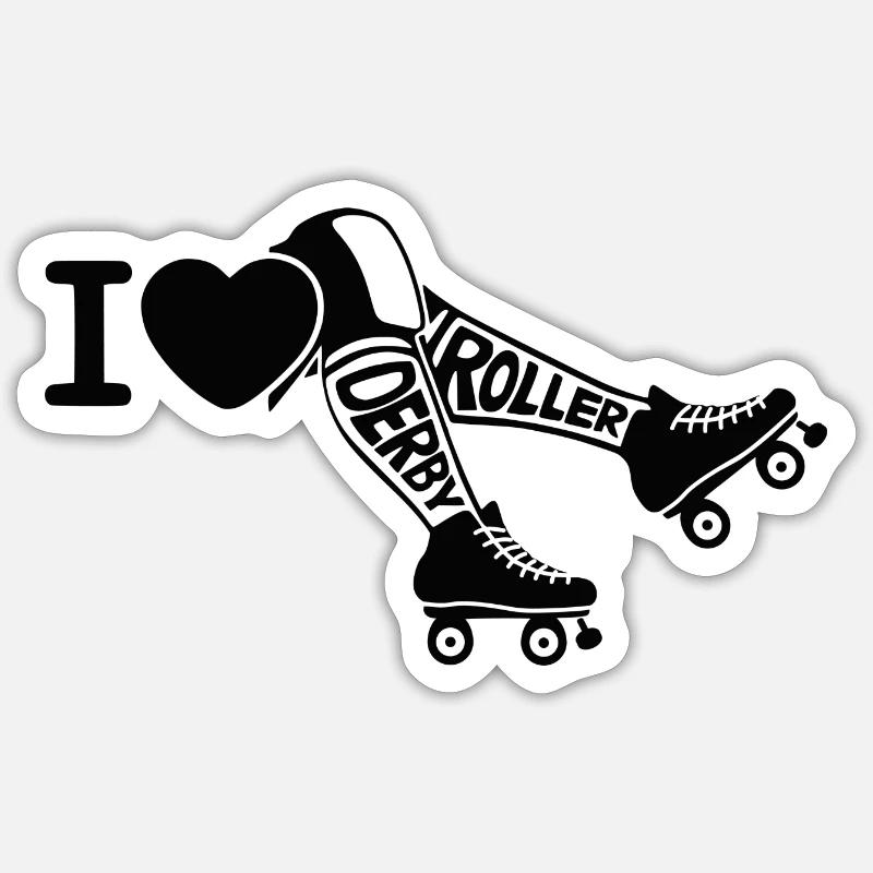 Roller Derby - Sticker taille S (10 x 10 cm) - blanc mat