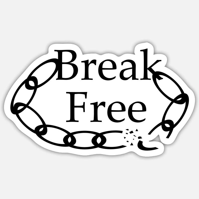 Break Free - lettrage avec image Sticker taille S (10 x 10 cm)