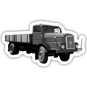 H6 Truck IFA Werdau DDR Oldtimer Ostalgie - Sticker taille S (10 x 10 cm) - blanc mat - Devant