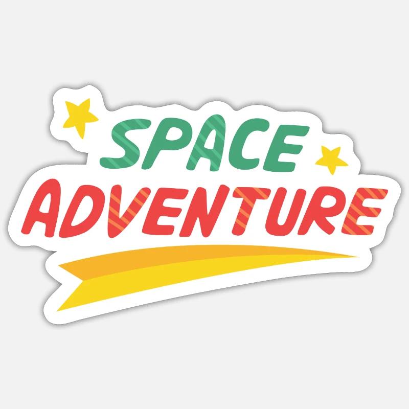 Aventure spatiale - Sticker taille S (10 x 10 cm) - blanc mat
