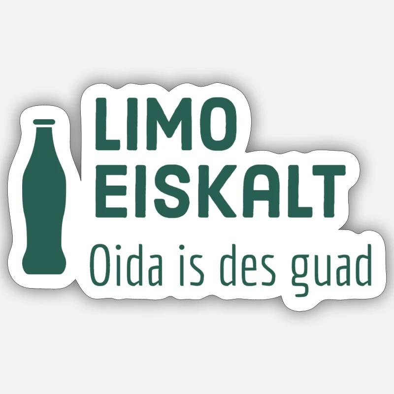Limo eiskalt - Sticker Größe S (10 x 10 cm) - Mattweiß