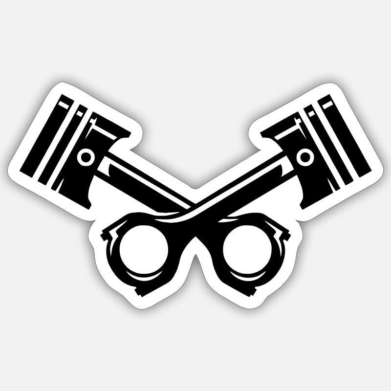 Mode motard - Sticker taille S (10 x 10 cm) - blanc mat