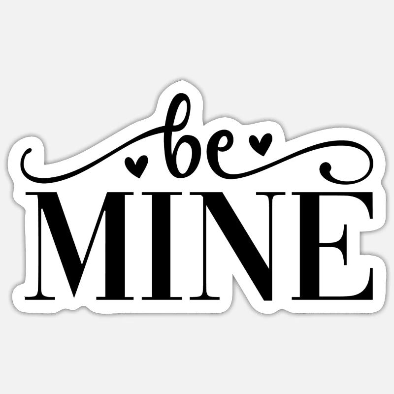 Be Mine Heart - Sticker size S (10 x 10 cm) - white matte