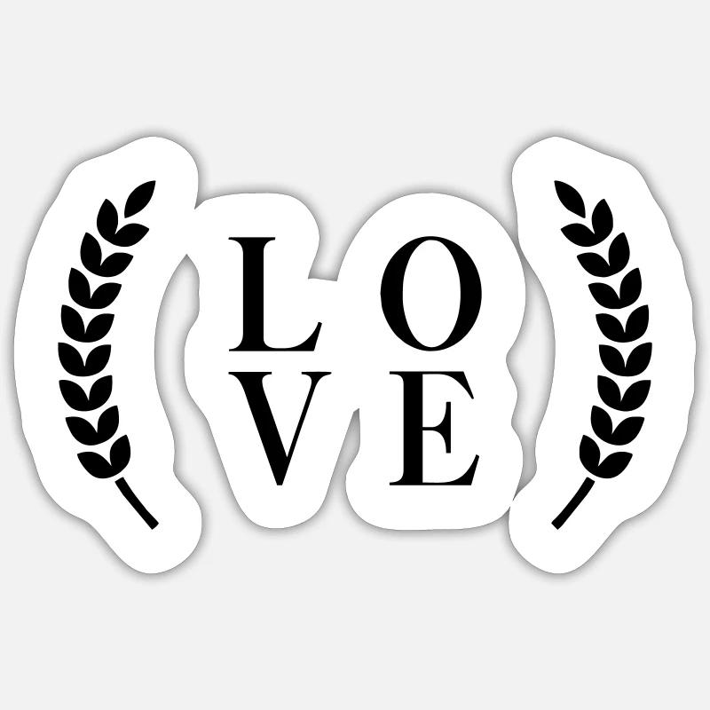 Amour amour - Sticker taille S (10 x 10 cm) - blanc mat