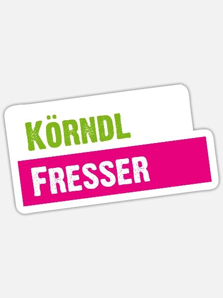 Körndl Fresser - Satire - Sticker Größe S (10 x 10 cm) - Mattweiß
