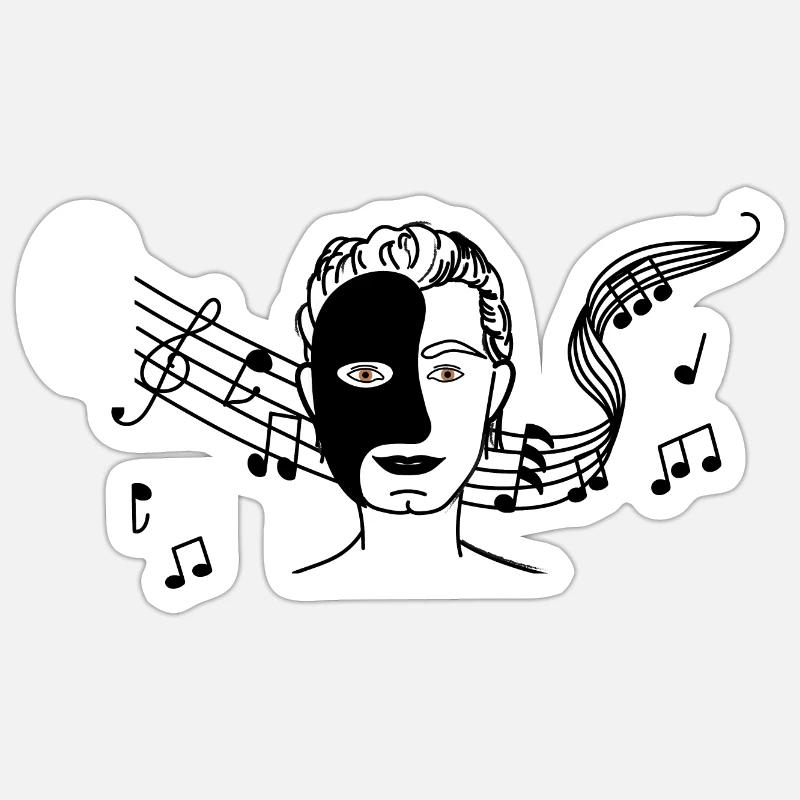Das Phantom der Oper - Sticker Größe S (10 x 10 cm) - Mattweiß