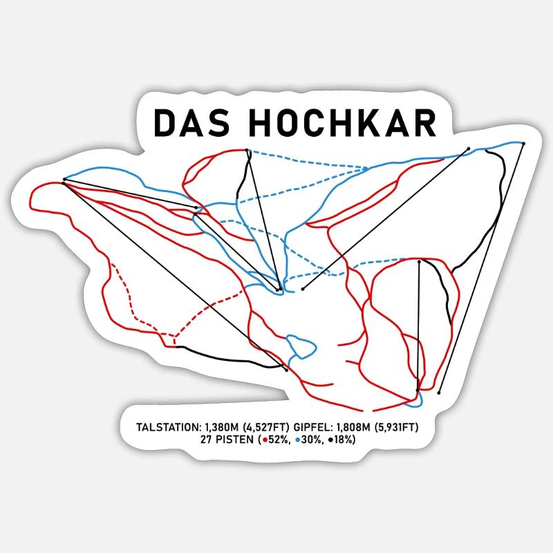 Das Hochkar - Sticker Größe S (10 x 10 cm) - Mattweiß