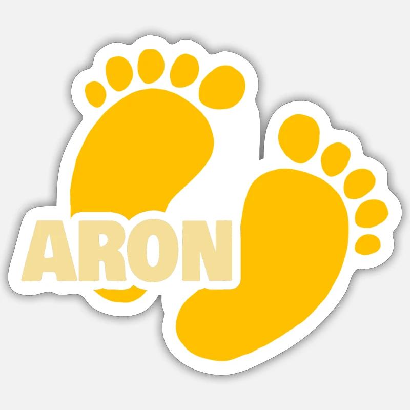 Naissance d’Aron - Sticker taille S (10 x 10 cm) - blanc mat