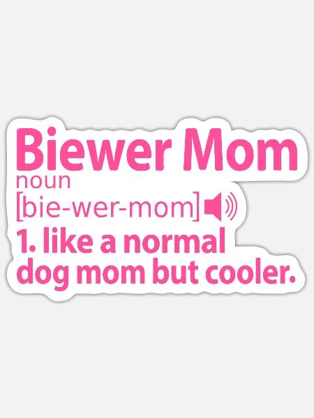 Biewer Yorkshire Terrier Mom Mama Frauchen Spruch - Sticker Größe S (10 x 10 cm) - Mattweiß