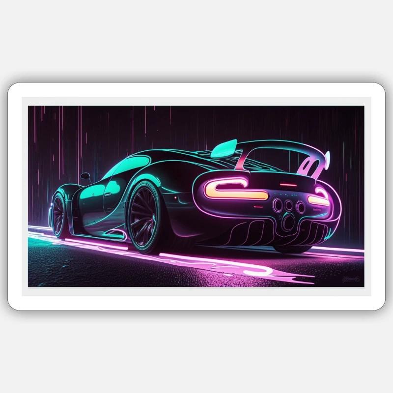 Luxsus Auto Neon - Sticker size S (10 x 10 cm) - white matte