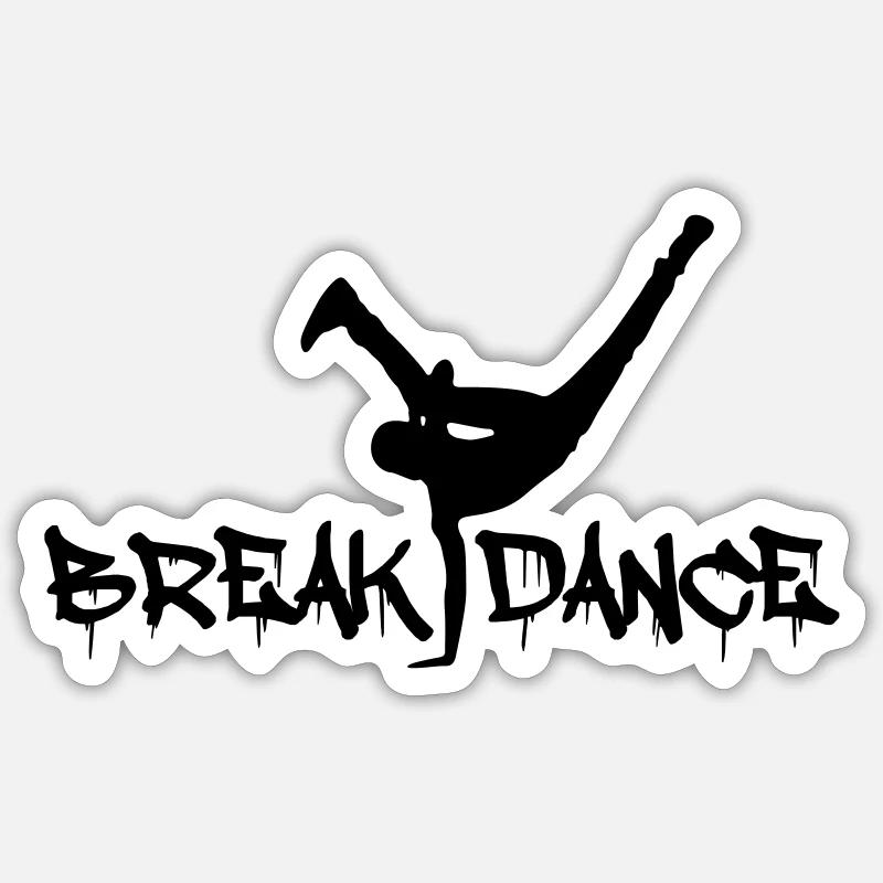 Breakdance - Sticker taille S (10 x 10 cm) - blanc mat