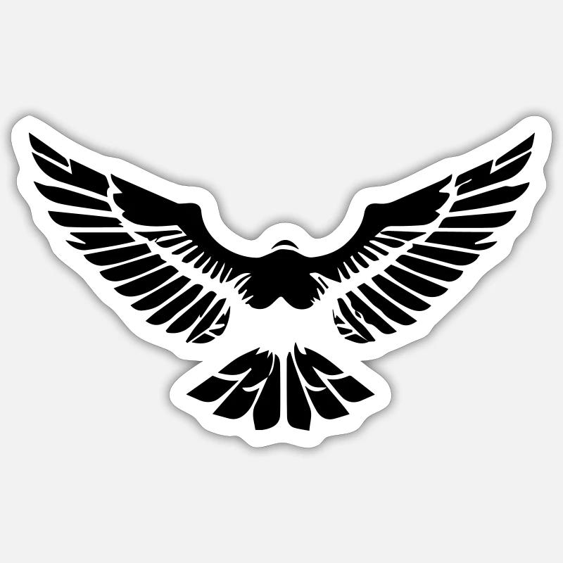 stylized eagle opening its wings in front Sticker size S (10 x 10 cm)