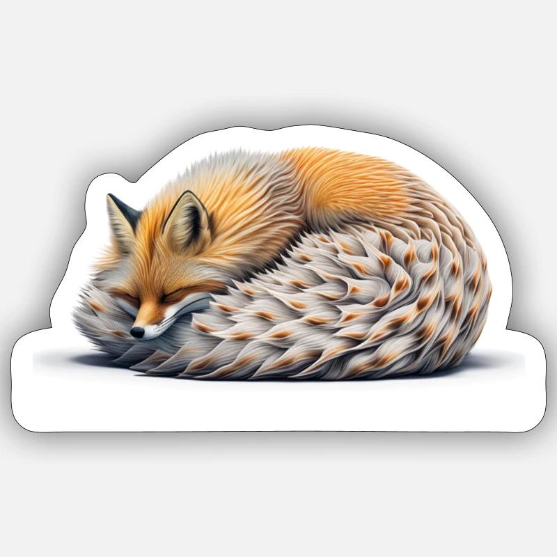 fox1 - Sticker Größe S (10 x 10 cm) - Mattweiß