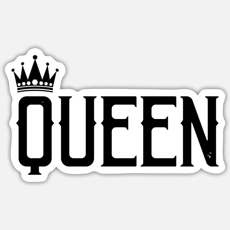 queen - Sticker size S (10 x 10 cm) - white matte
