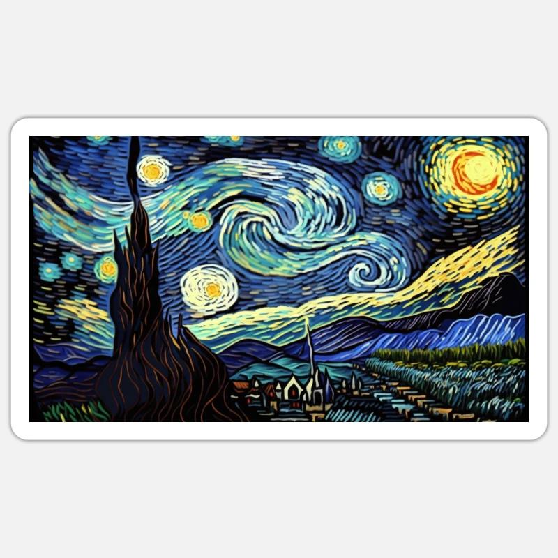 Ciel nocturne Sticker taille S (10 x 10 cm)
