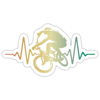 Heartbeat BMX Pulse ECG - Sticker size S (10 x 10 cm) - white matte - Front