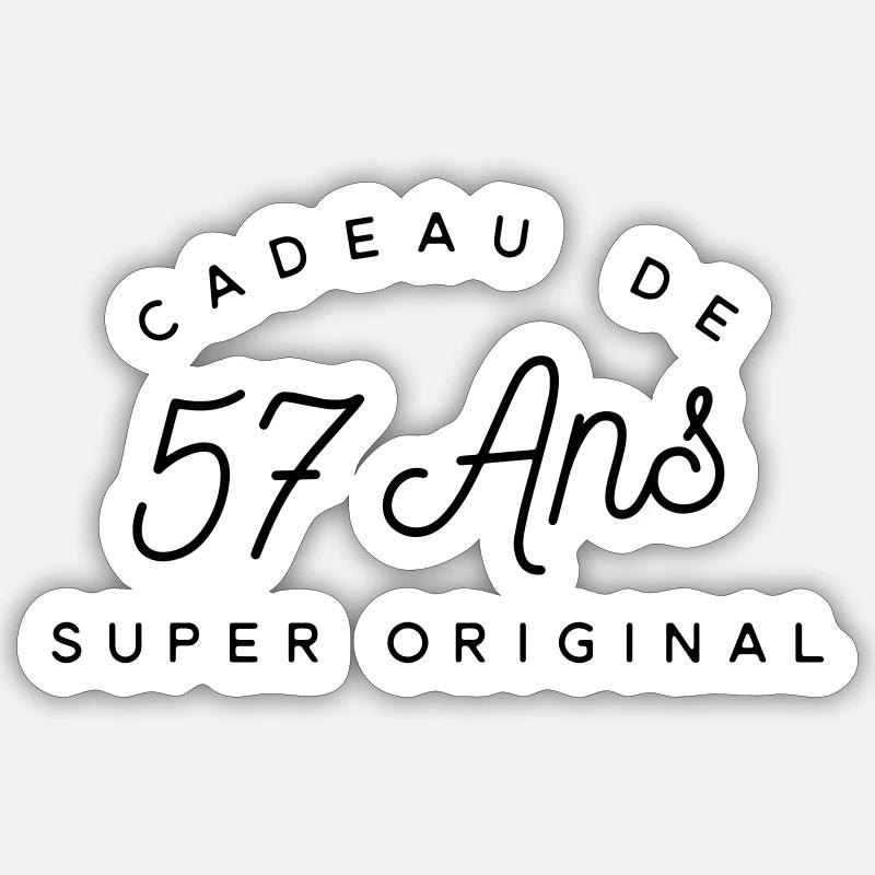 Cadeau 57 ans  Sticker taille S (10 x 10 cm)