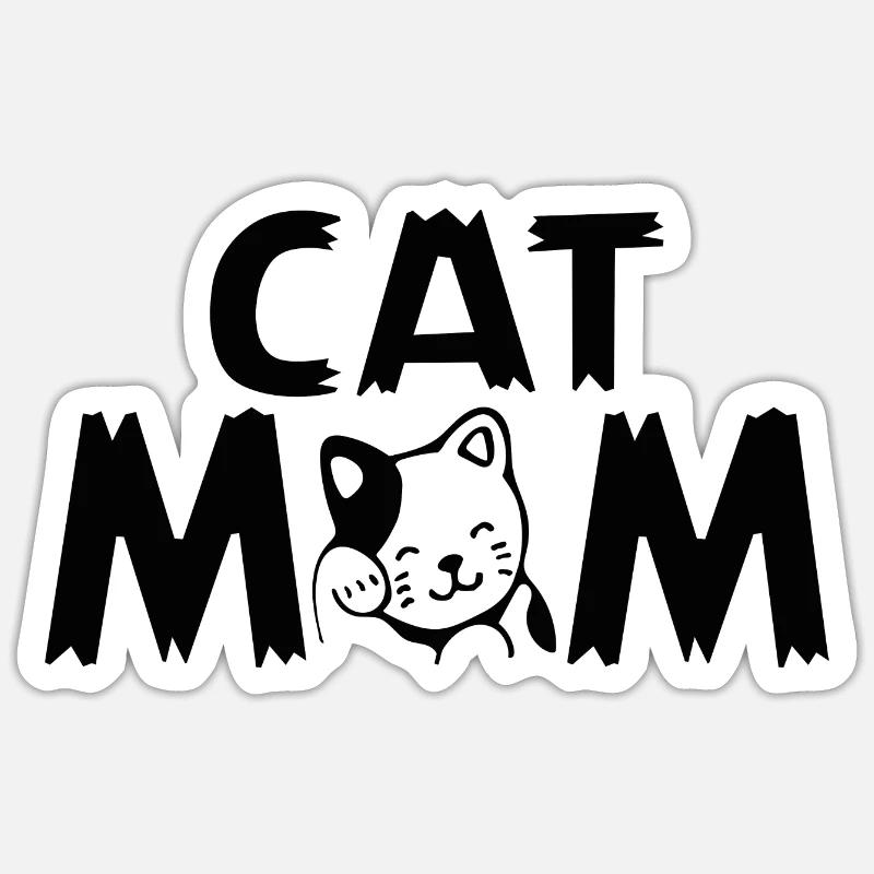 Stilvolle Katzenmutter Sticker Größe S (10 x 10 cm)