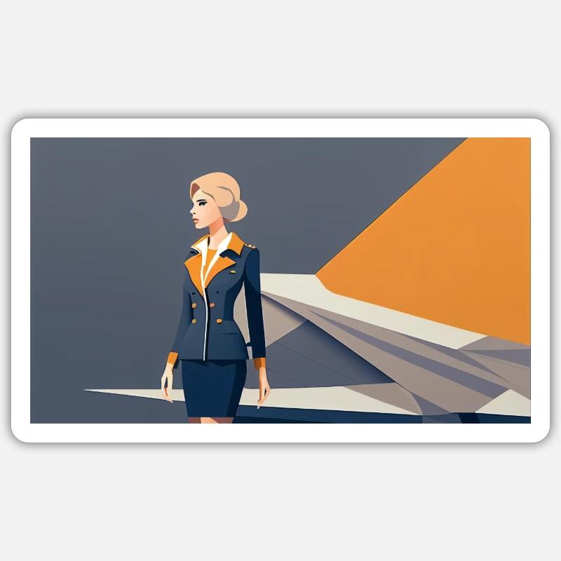 Flight Attendant 2 Sticker size S (10 x 10 cm)