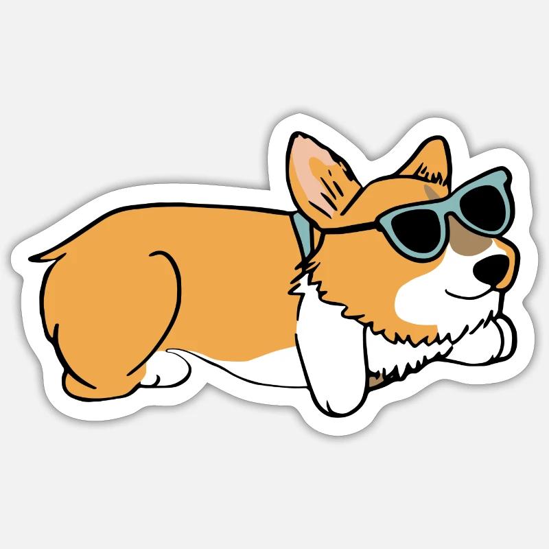 Chilled Corgi - Sticker size S (10 x 10 cm) - white matte