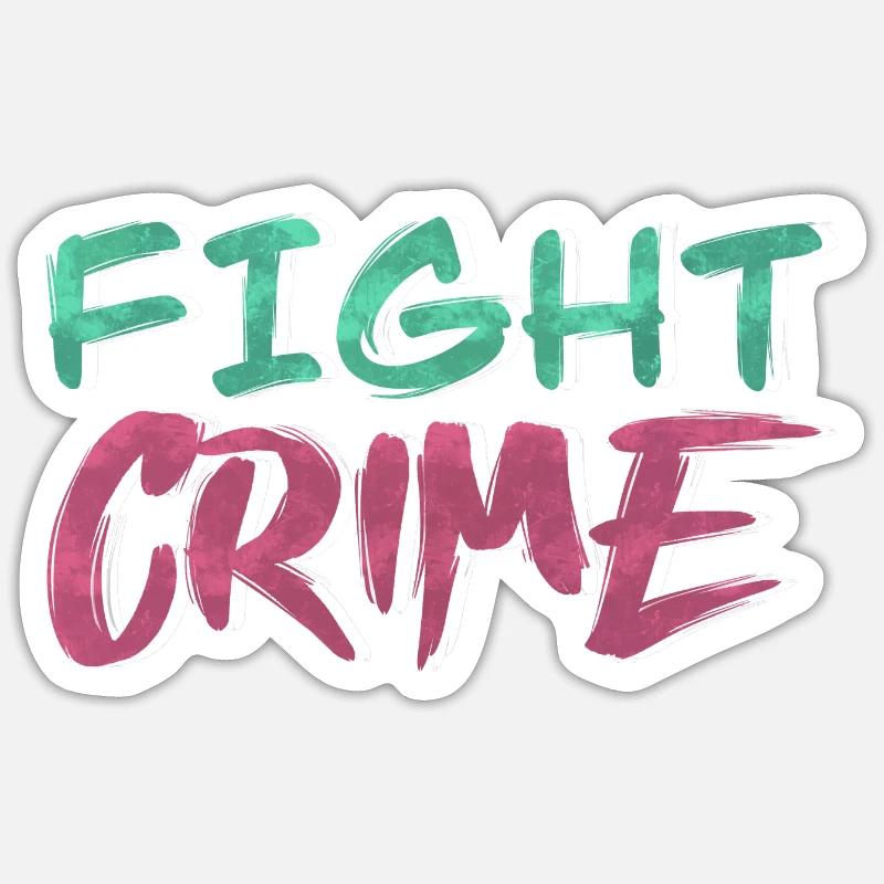 ZWALCZANIE przestępczości Naklejka rozmiar S (10 x 10 cm)