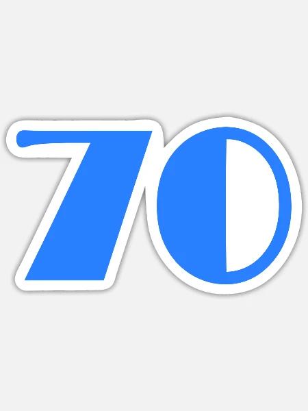 70 JAHRE. 70-JÄHRIGES JUBILÄUM. GEBURTSTAG 70 JAHRE. 70 - Sticker Größe S (10 x 10 cm) - Mattweiß