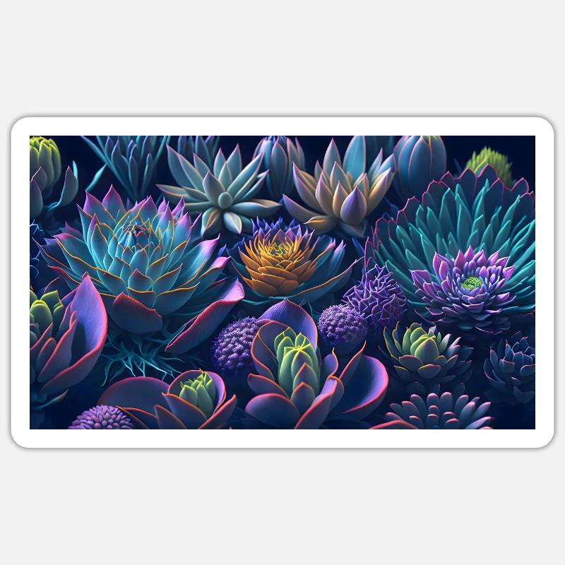 Succulent Echeveria Gift - Sticker size S (10 x 10 cm) - white matte