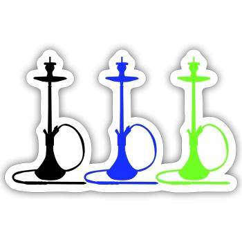 Hookah - Sticker size S (10 x 10 cm) - white matte - Front