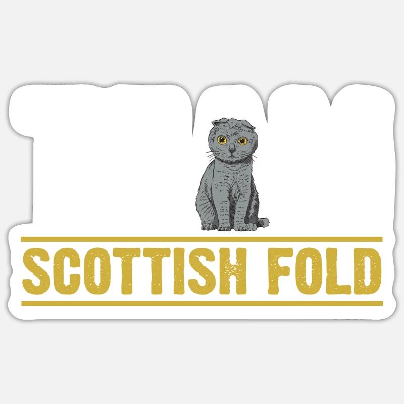 Scottish Fold Cat - Sticker size S (10 x 10 cm) - white matte