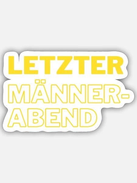 Letzter Männerabend gelb - Sticker Größe S (10 x 10 cm) - Mattweiß