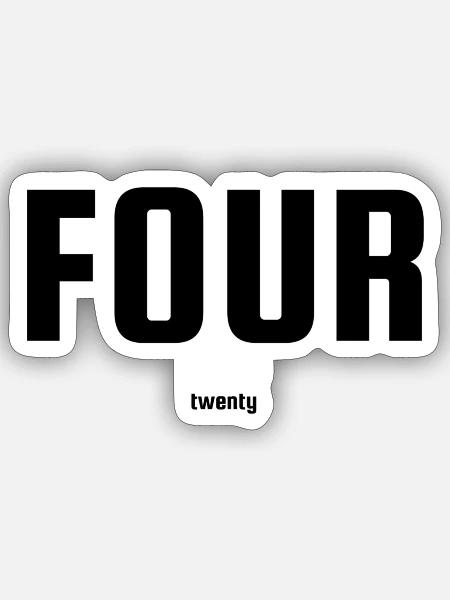 Fourtwenty 420 - Sticker Größe S (10 x 10 cm) - Mattweiß