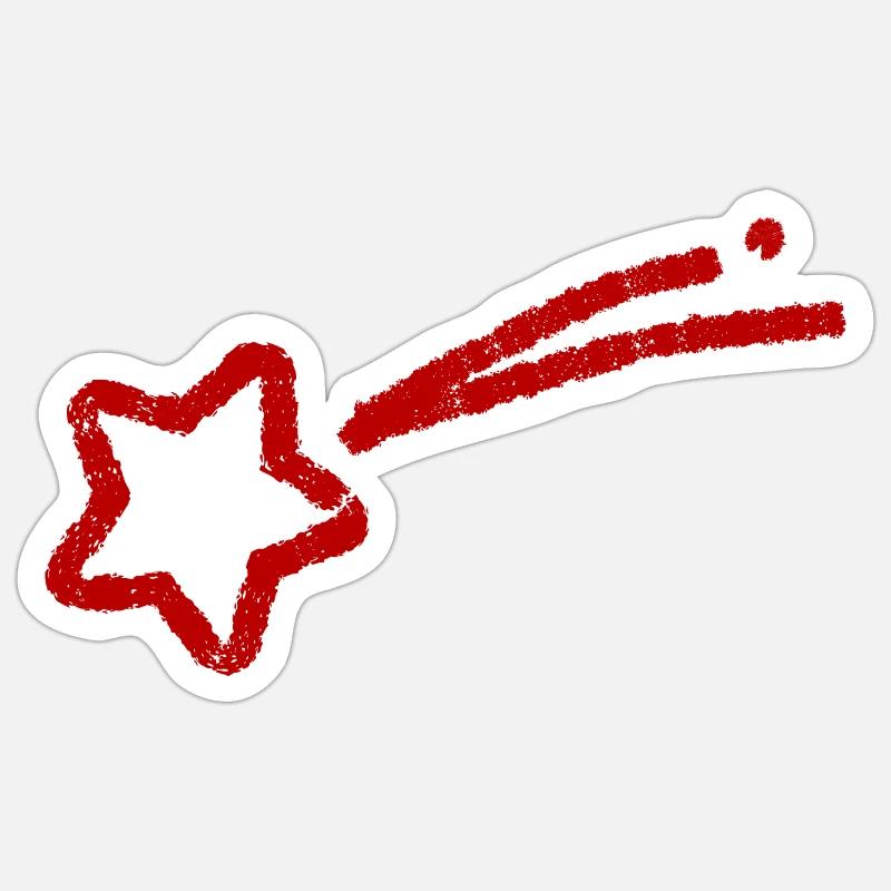 handgezeichnete Sternschnuppe - Sticker Größe S (10 x 10 cm) - Mattweiß