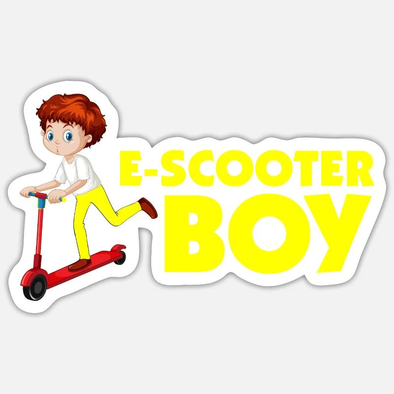 E-Scooter Roller Scooter - Sticker Größe S (10 x 10 cm) - Mattweiß