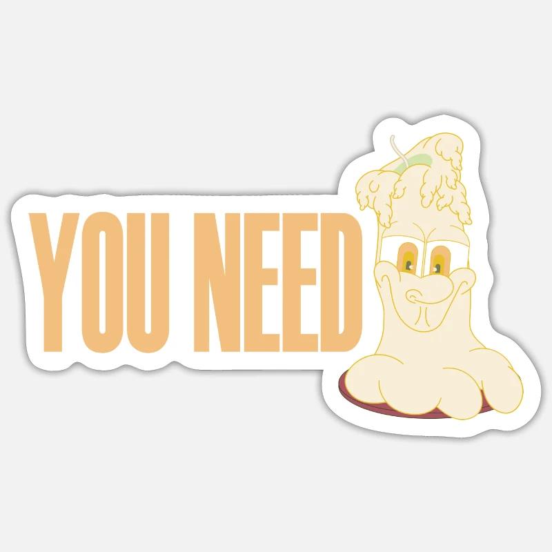 DU BRAUCHST - Sticker Größe S (10 x 10 cm) - Mattweiß