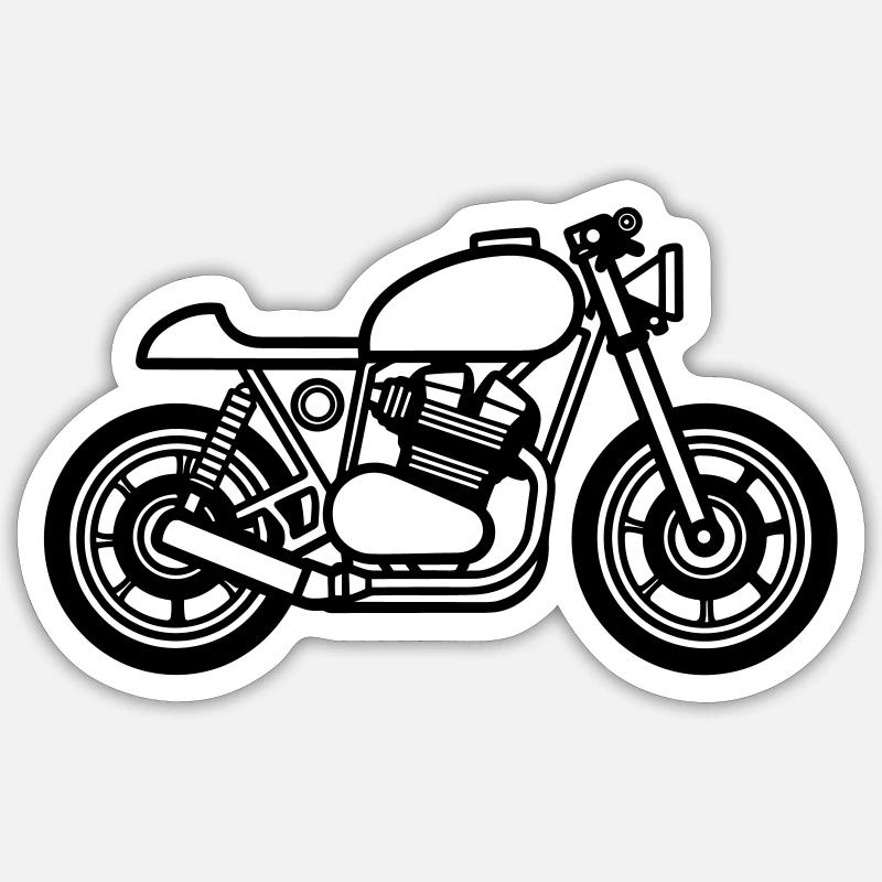 Motorcycle - Sticker size S (10 x 10 cm) - white matte